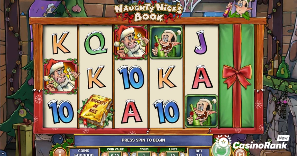 Experimente las tragamonedas navideÃ±as mÃ¡s nuevas de Play'n Go: Naughty Nick's Book
